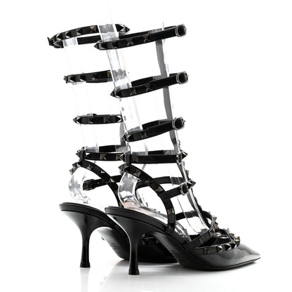 Valentino Garavani Patent Monochrome Rockstud 70mm Pumps 40.5 Black 4 of 11