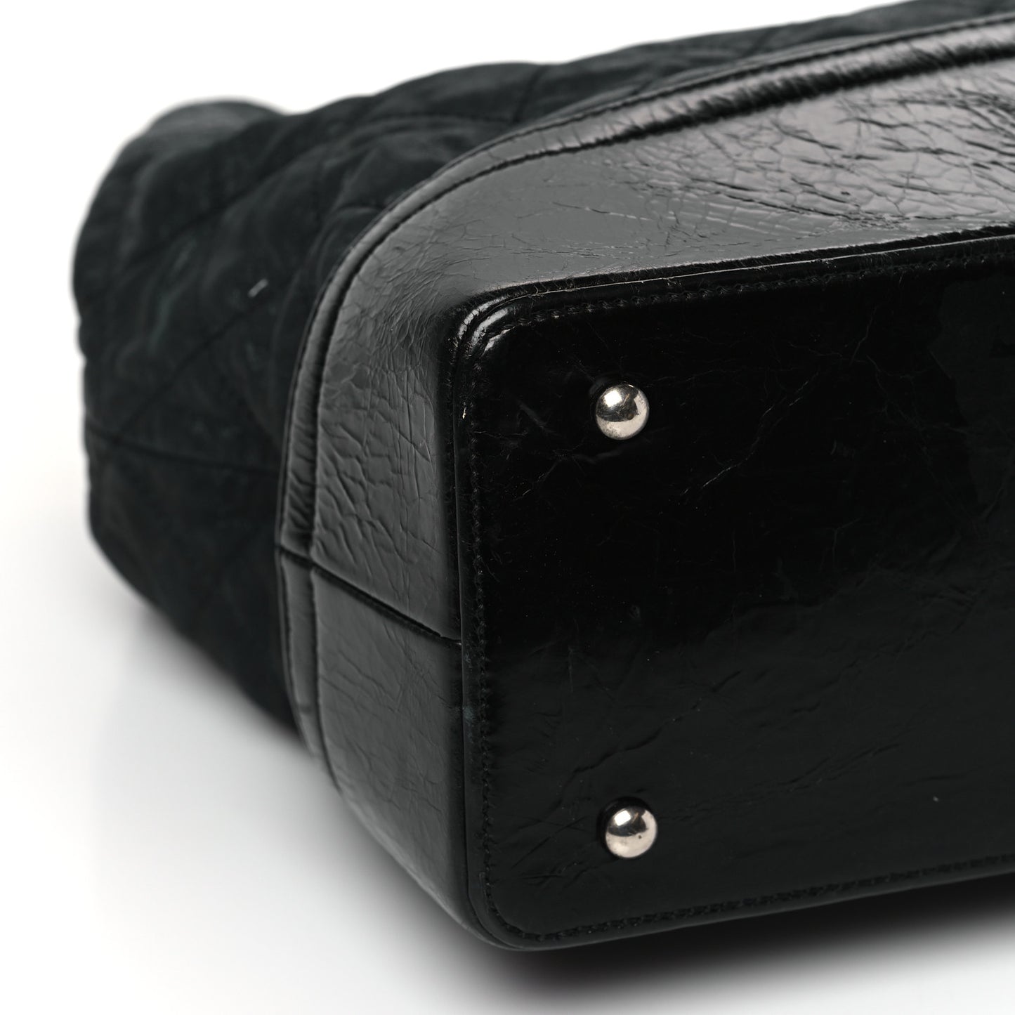 Iridescent Calfskin Quilted Large VIP Tote Black