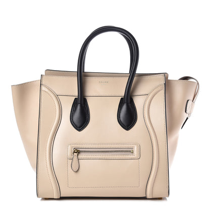 Celine Satin Calfskin Mini Bi-Color Luggage Powder Black 1 of 12