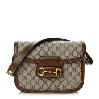 Gucci GG Supreme Monogram Horsebit 1955 Shoulder Bag Beige Brown Sugar 1 of 15
