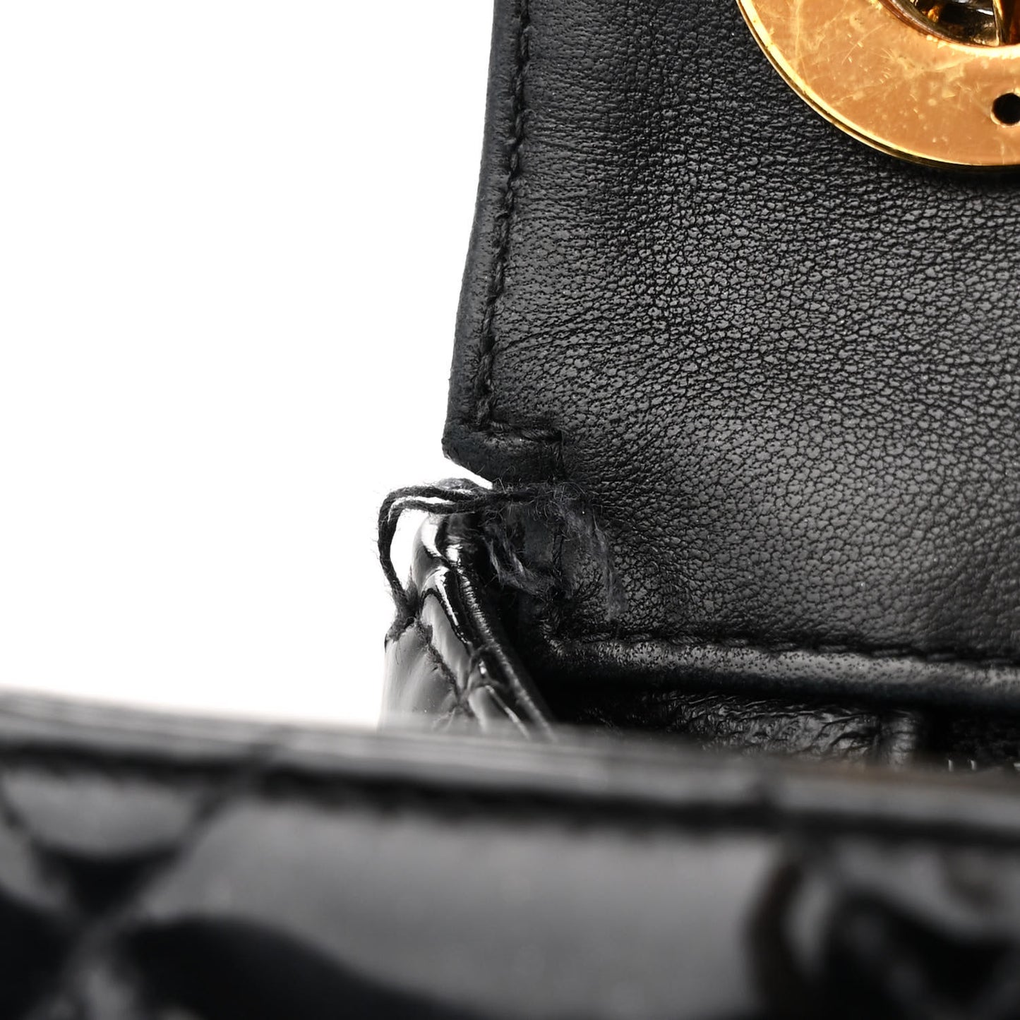 Patent Quilted XL Jumbo Single Flap Black