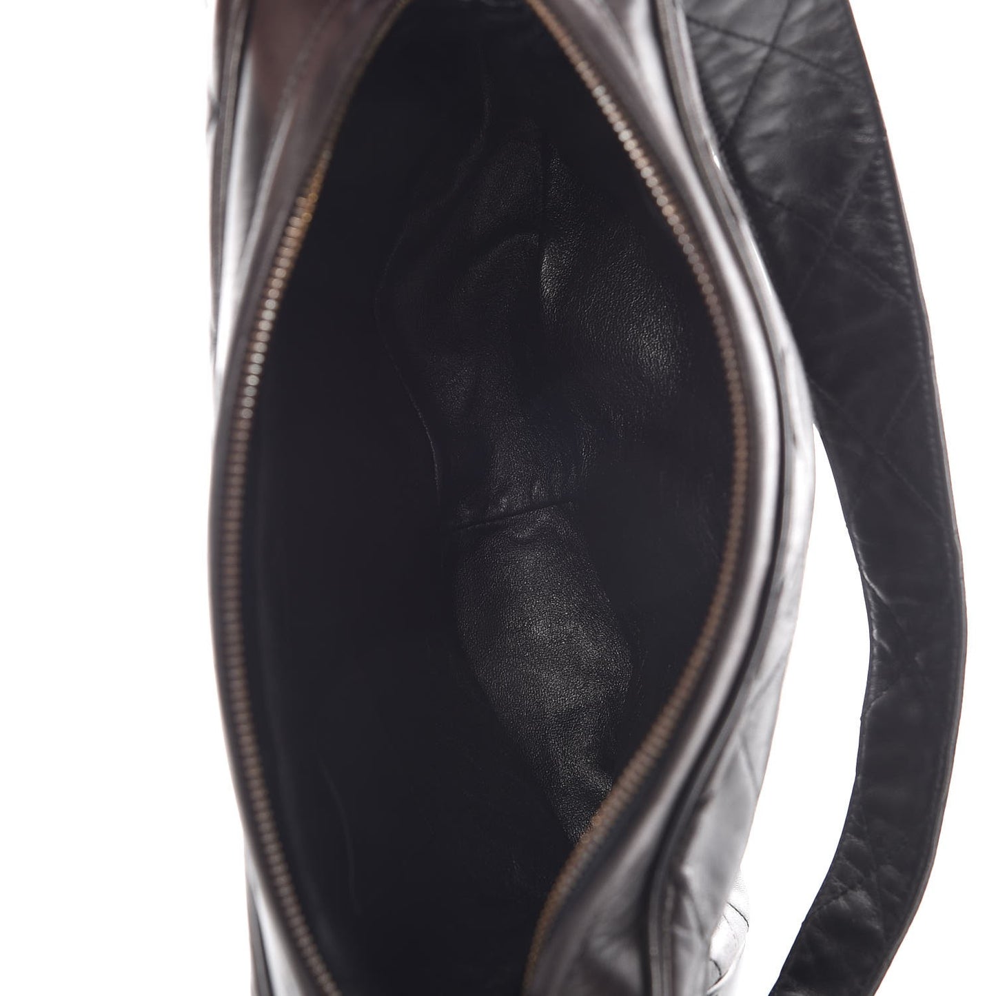 Lambskin Quilted Tassel Camera Case Black