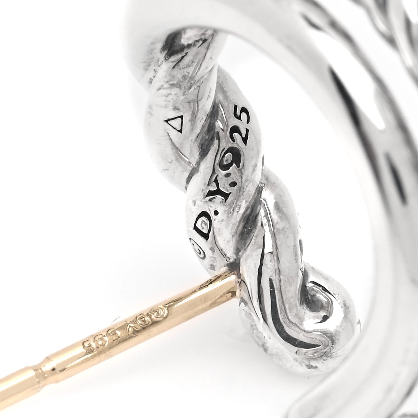 Sterling Silver Diamond Continuance Hoop Earrings