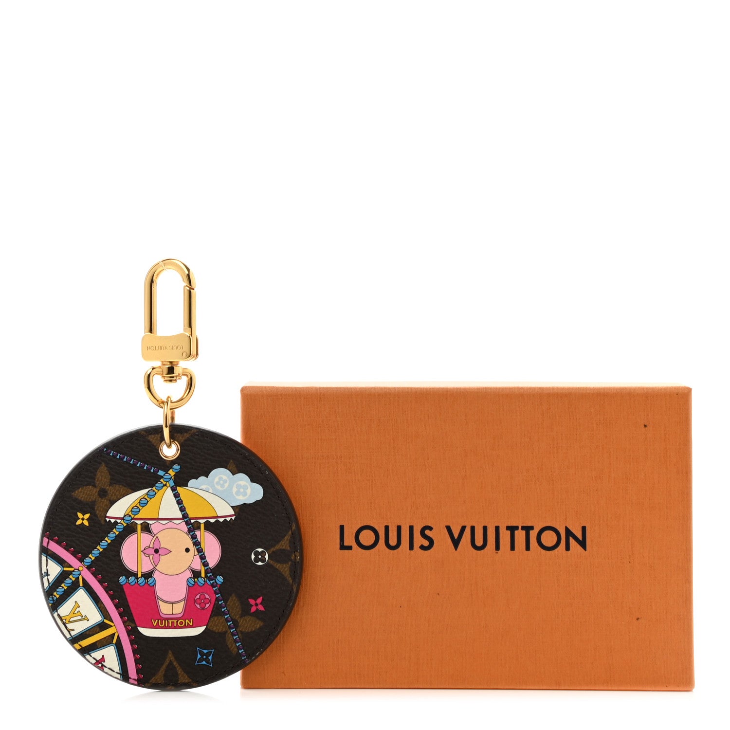 Louis Vuitton Monogram 2020 Christmas Animation Big Wheel Bag Charm Key Ring Rose Ballerine 5 of 5