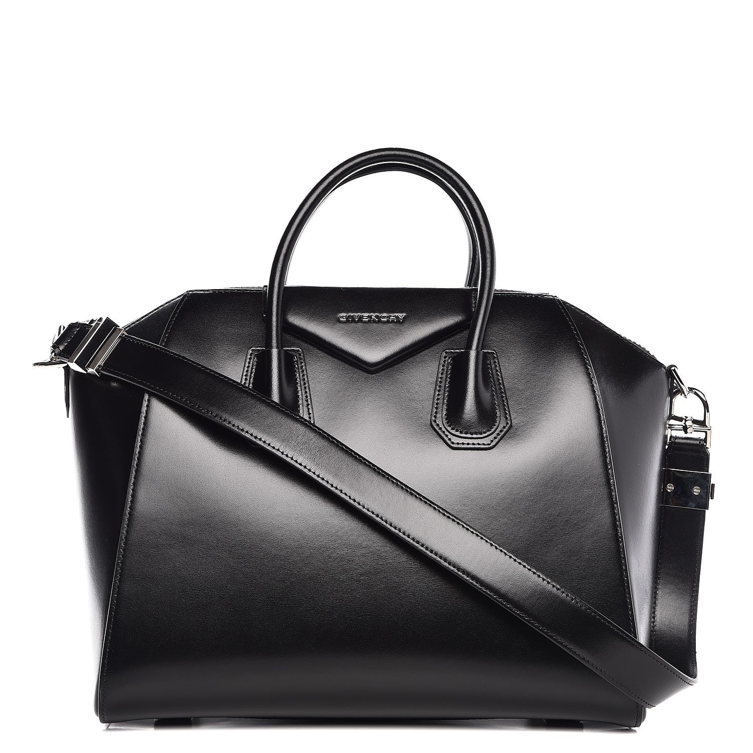 Givenchy Shiny Lord Calfskin Medium Antigona Black 1 of 8