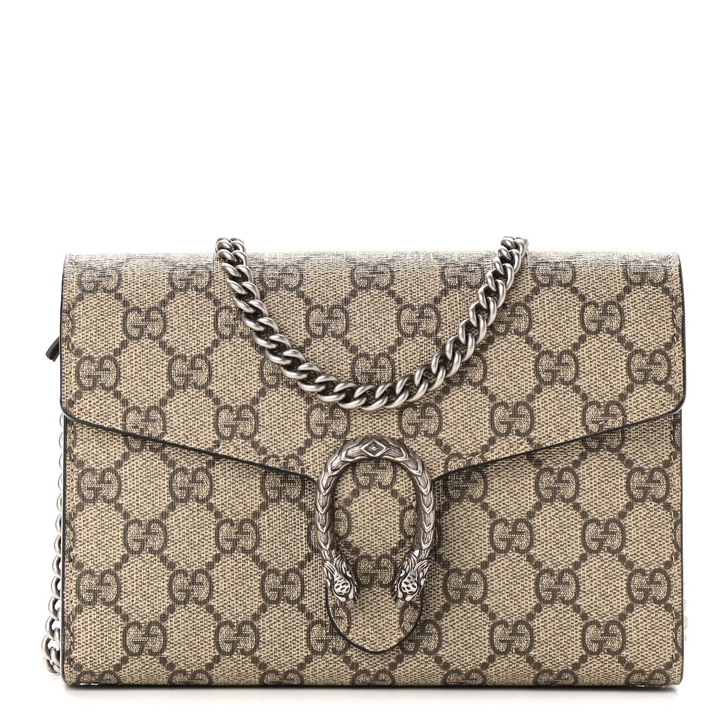 Gucci GG Supreme Monogram Mini Dionysus Chain Wallet Beige Taupe 1 of 10