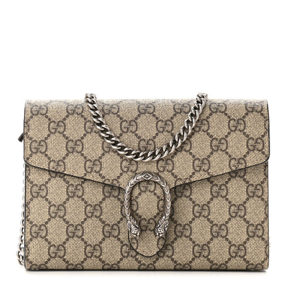 Gucci GG Supreme Monogram Mini Dionysus Chain Wallet Beige Taupe 1 of 10
