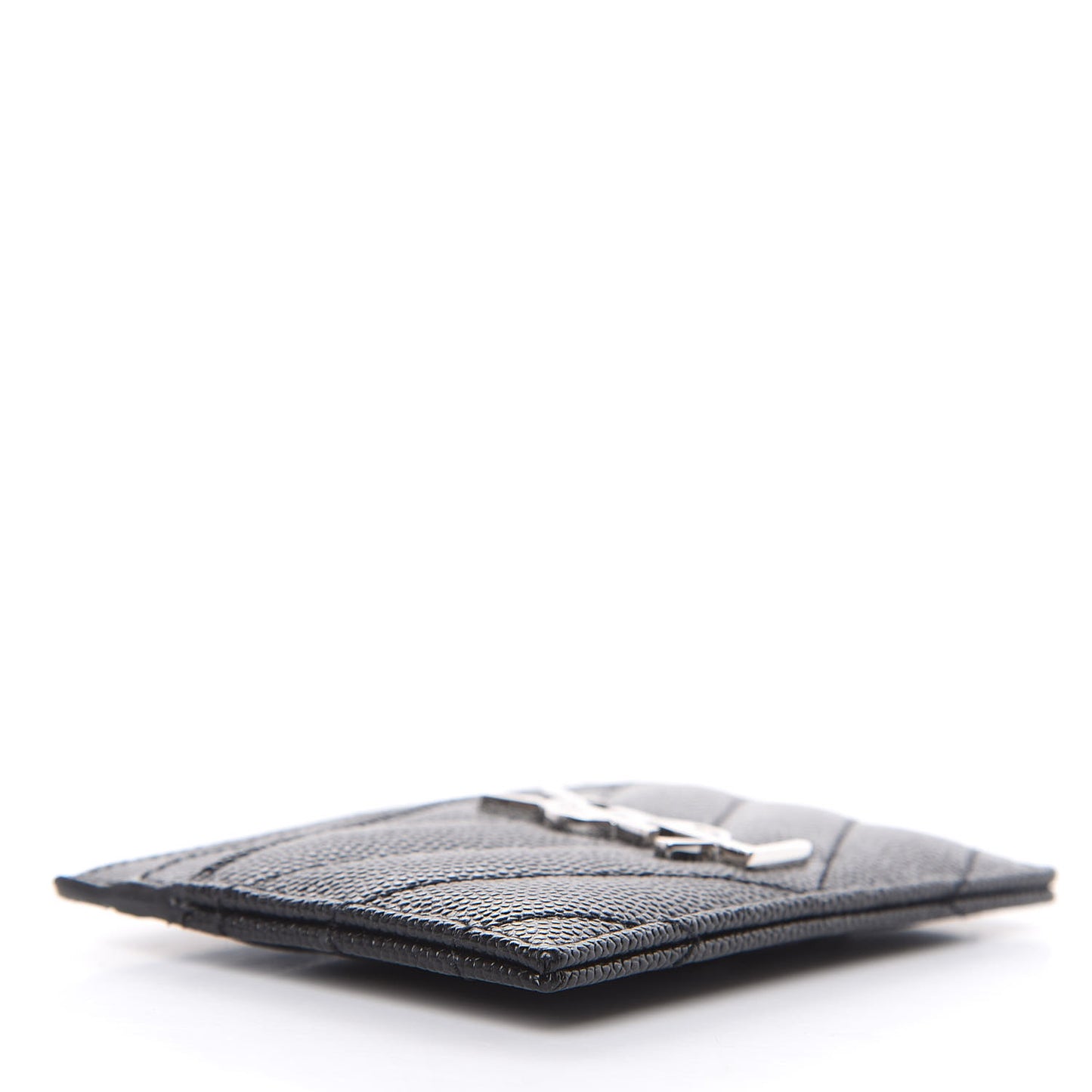Grain De Poudre Matelasse Chevron Monogram Credit Card Case Black