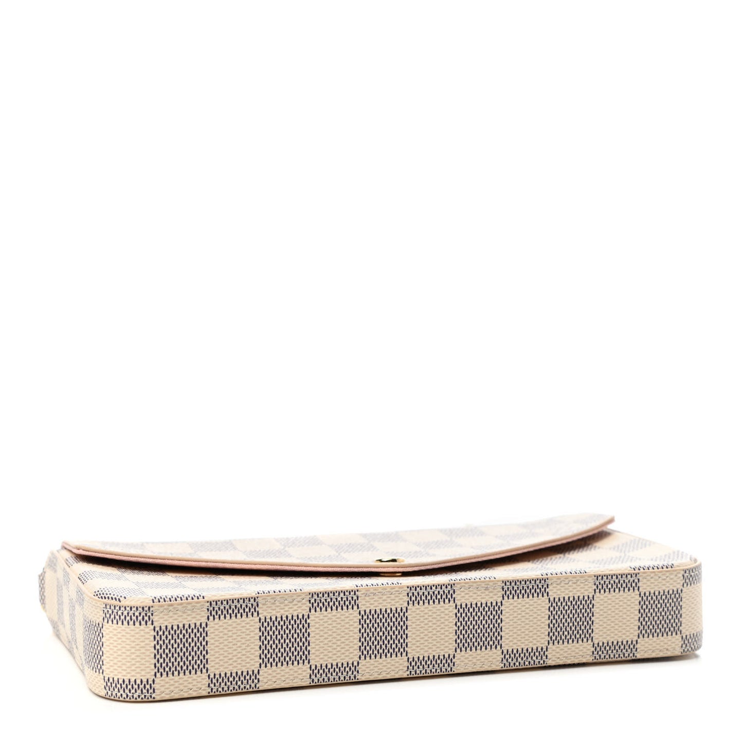 Damier Azur Pochette Felicie Chain Wallet Rose Ballerine