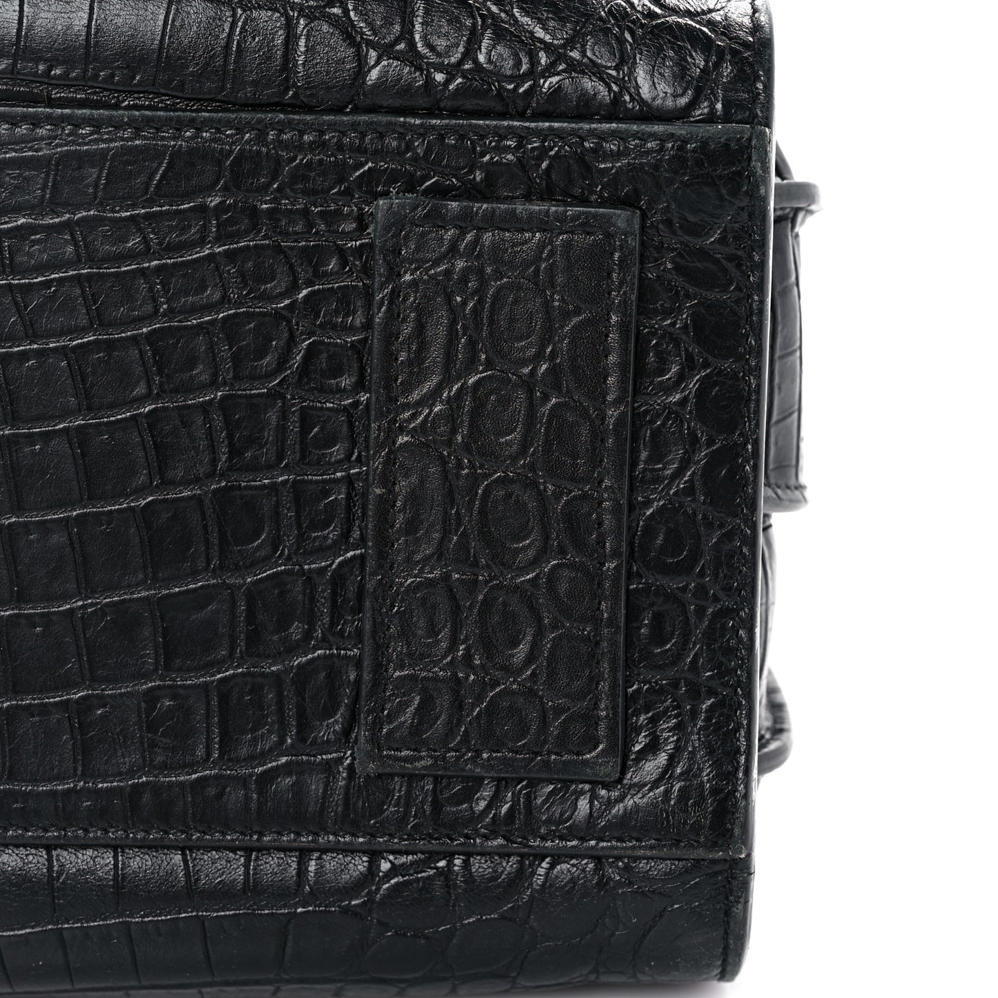 Calfskin Crocodile Embossed Small Supple Sac de Jour Black