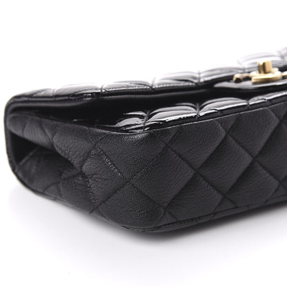 Chanel Patent Goatskin Quilted Medium CC Eyelet Flap Black 6 of 10