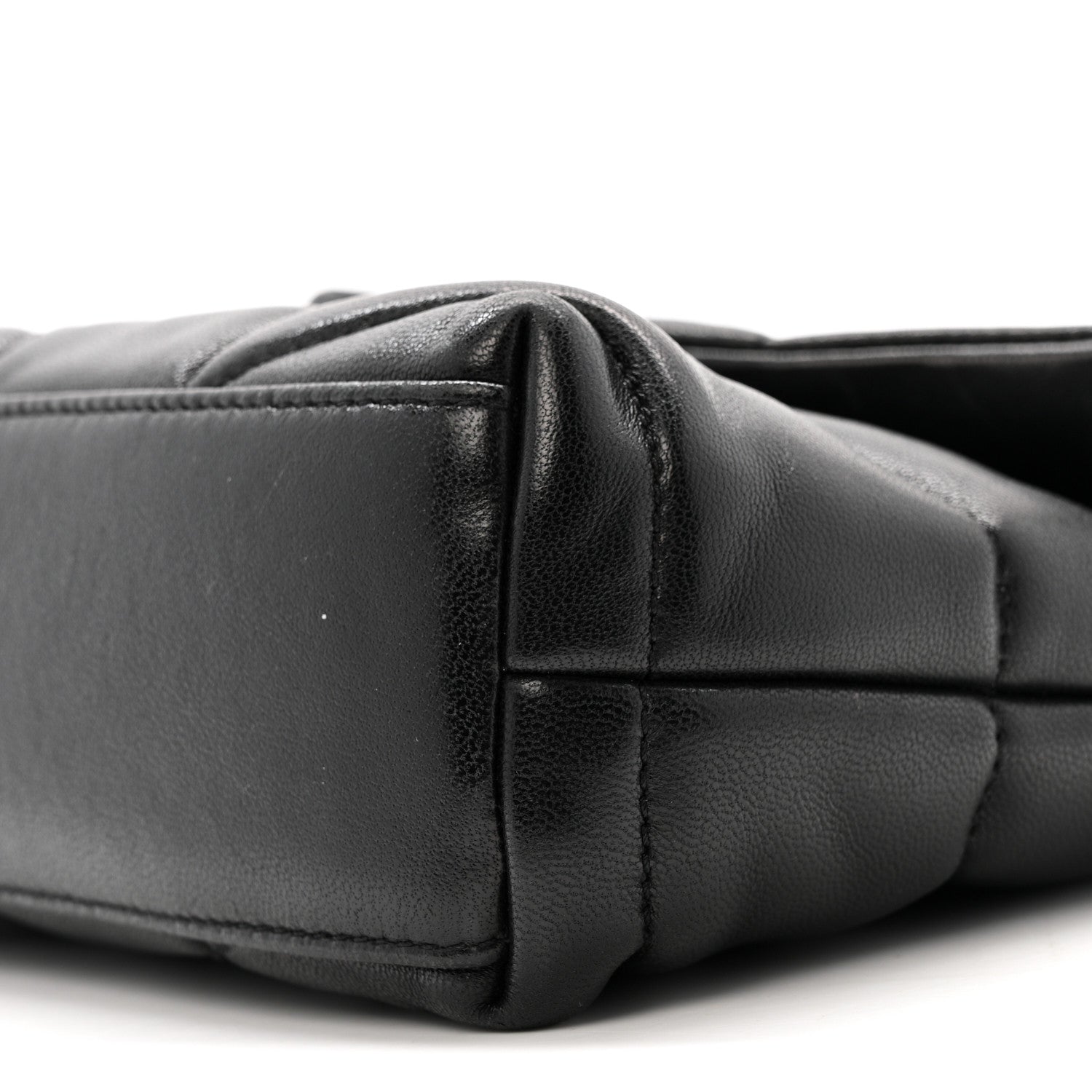 Saint Laurent Lambskin Quilted Toy Loulou Puffer Monogram Chain Satchel Black 10 of 13