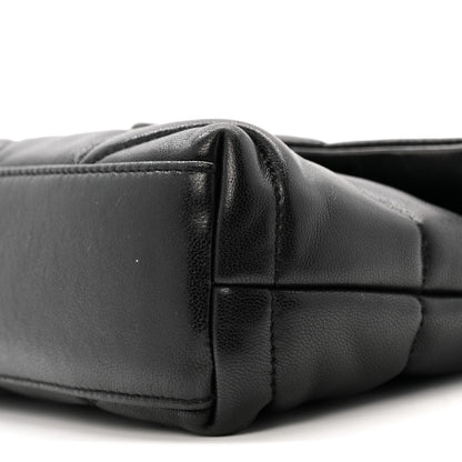 Saint Laurent Lambskin Quilted Toy Loulou Puffer Monogram Chain Satchel Black 10 of 13