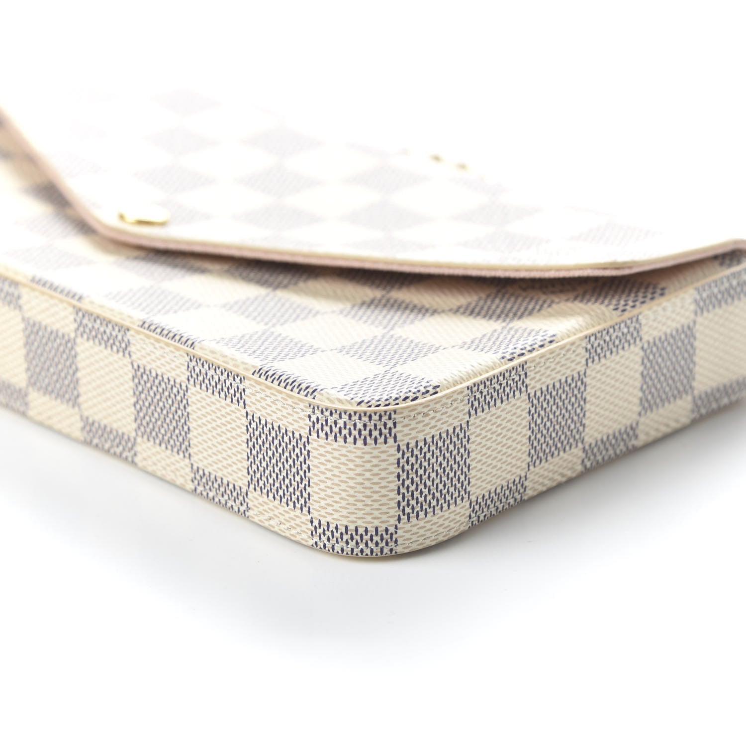 Louis Vuitton Damier Azur Pochette Felicie Chain Wallet Rose Ballerine 7 of 10