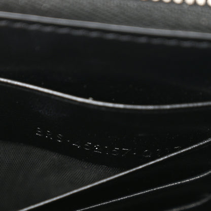 Saint Laurent Calfskin Crocodile Embossed Monogram Sunset Chain Wallet Black 8 of 11
