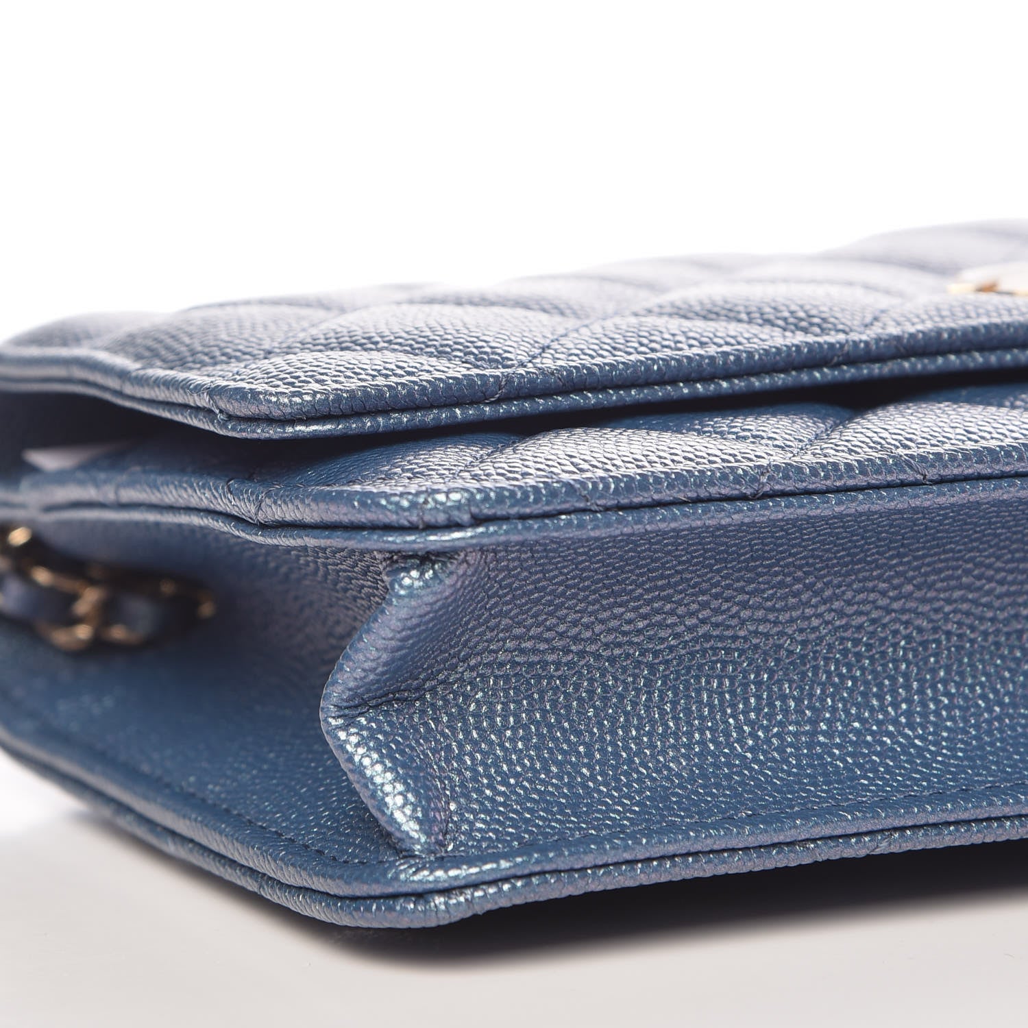 Chanel Iridescent Caviar Quilted Wallet on Chain WOC Dark Blue 9 of 12