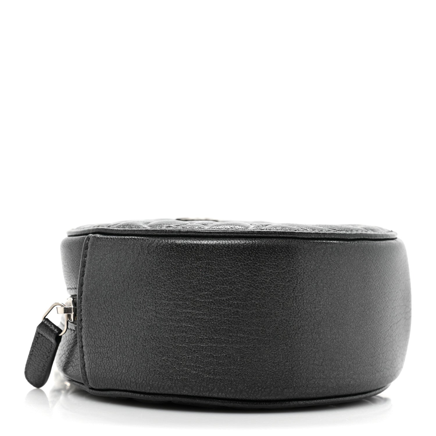 Chanel Goatskin Camellia Quilted Round Clutch With Chain Grey 4 of 9