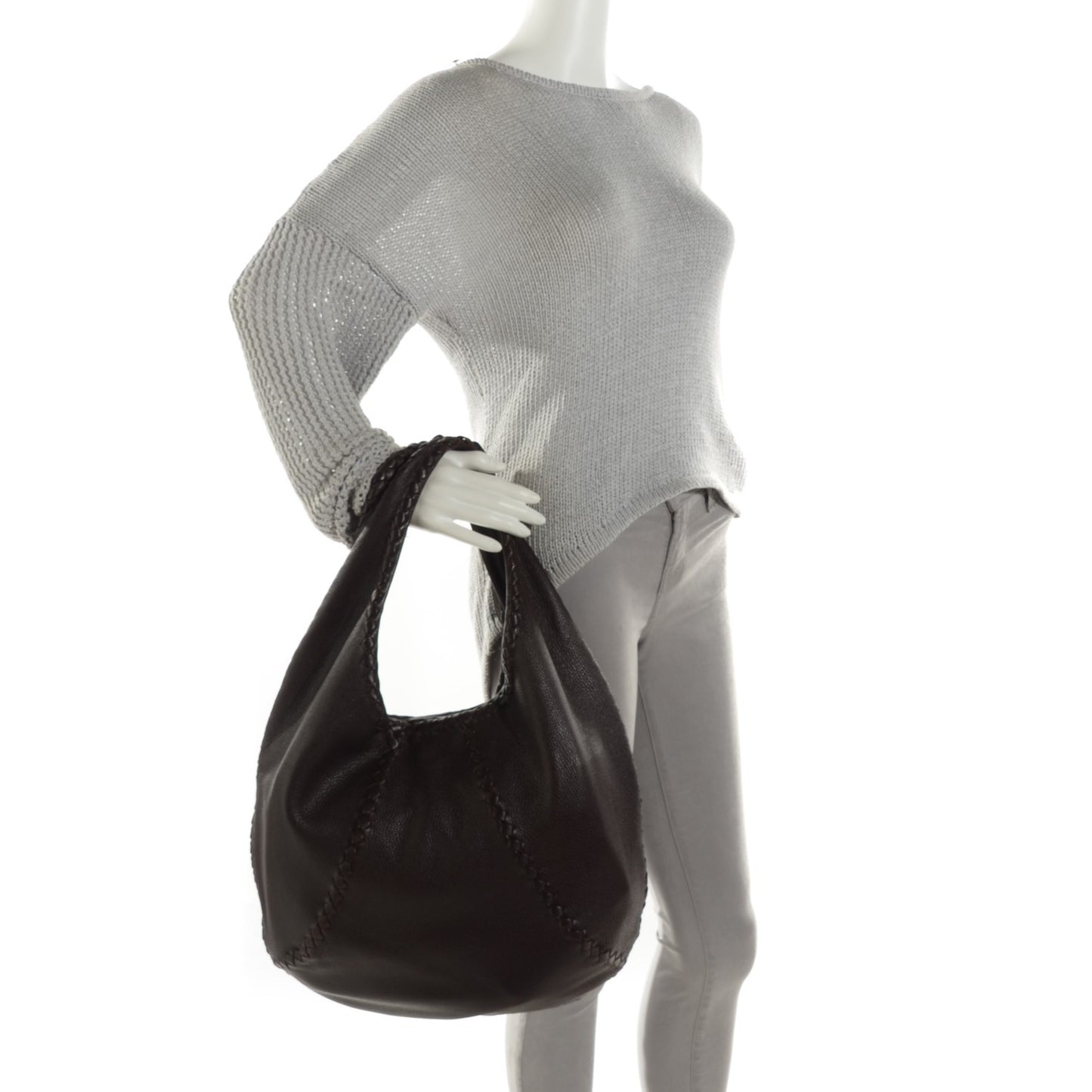 Cervo Deerskin Large Hobo Ebano