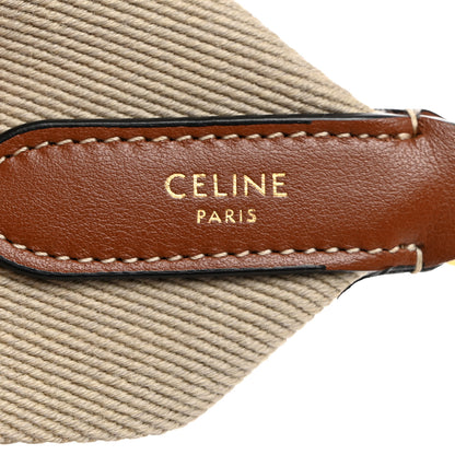 Celine Jacquard Wool Logo Short Strap Beige White 3 of 6