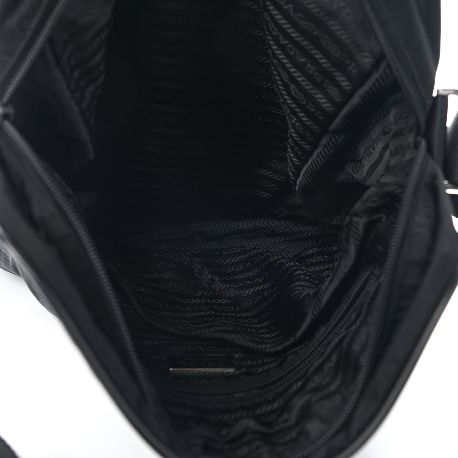Prada Tessuto Nylon Saffiano Messenger Bag Black 4 of 8
