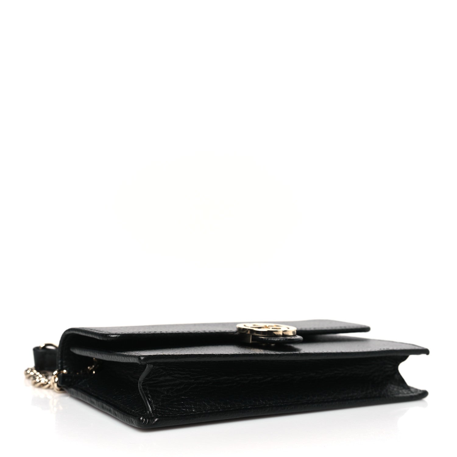 Gucci Dollar Calfskin Interlocking G Chain Wallet Black 4 of 8