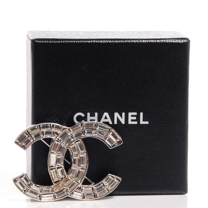 Chanel Baguette Crystal CC Brooch Silver 3 of 6
