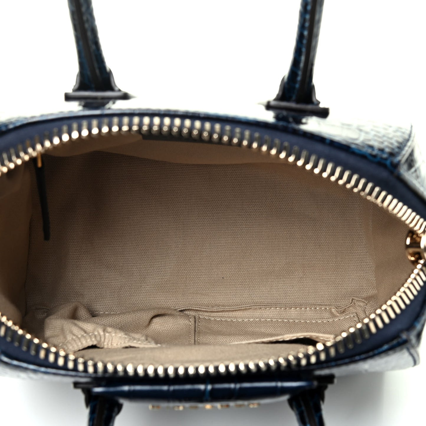 Calfskin Crocodile Embossed Mini Antigona Navy