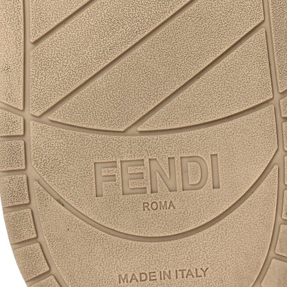 Fendi Calfskin Suede Houndstooth Fendi Match Low Top Sneakers 36 Cream Brown 7 of 10
