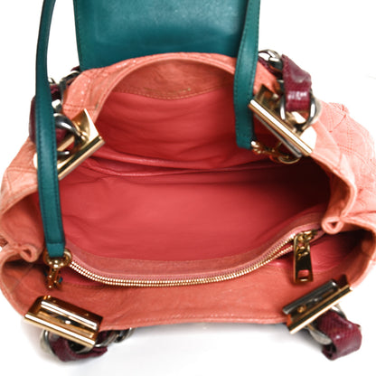 Marc Jacobs Calfskin Snakeskin Quilted Flap Pink Multicolor 5 of 12