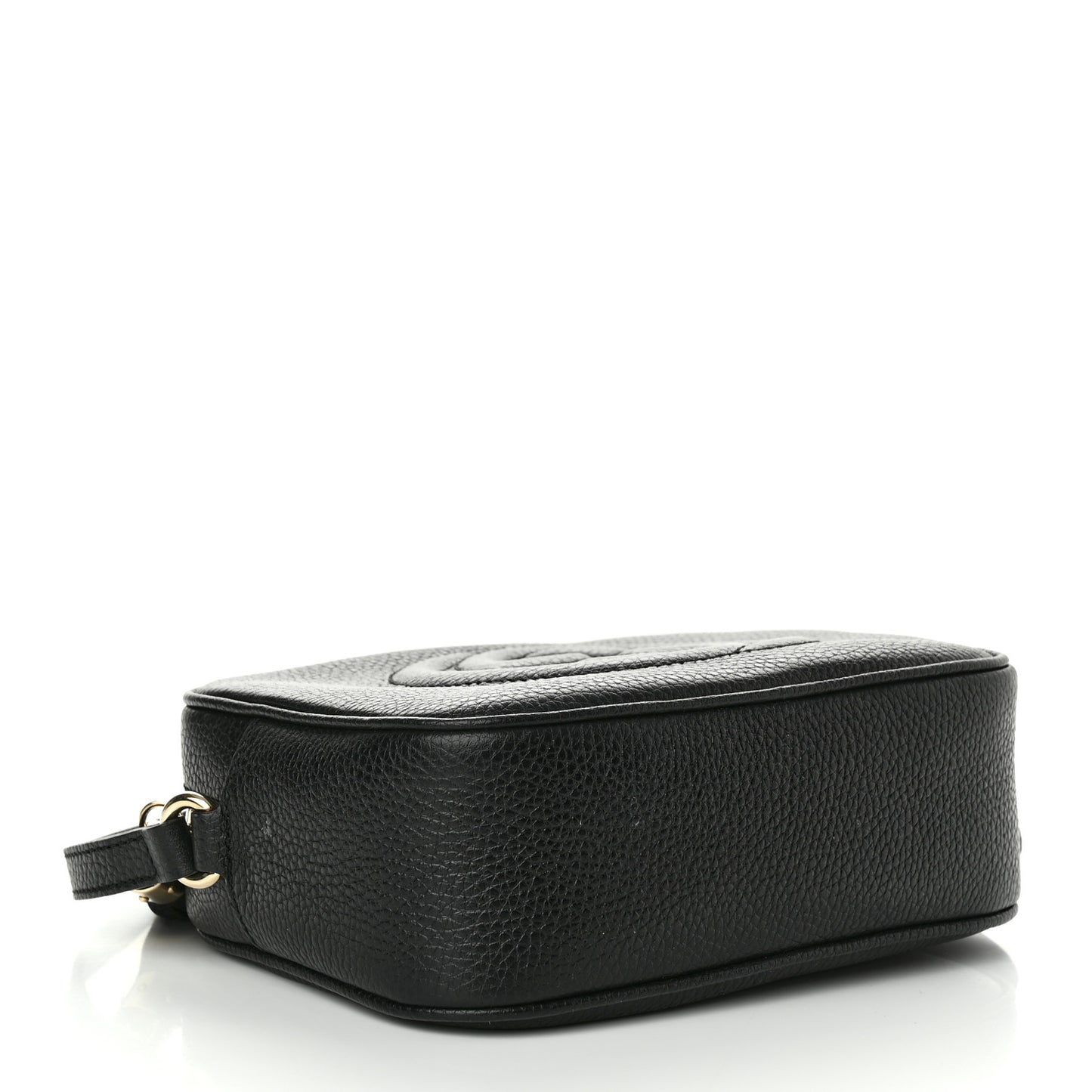 Pebbled Calfskin Small Soho Disco Bag Black