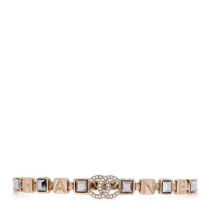 Chanel Baguette Crystal Logo CC Choker Necklace Gold 1 of 5