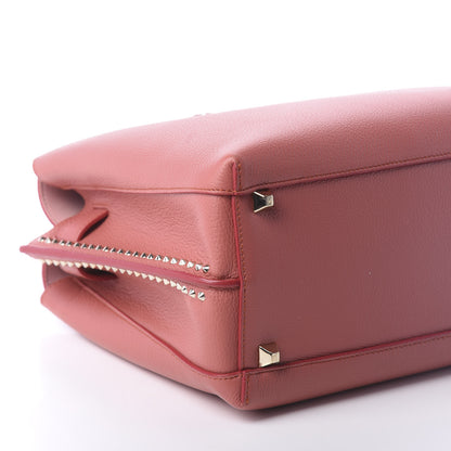MCM Grained Calfskin Studded Medium Milla Tote Pink 8 of 9