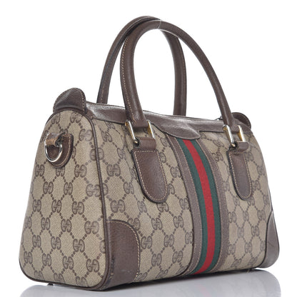 Gucci GG Plus Monogram Vintage Web Small Boston Dark Brown 3 of 25