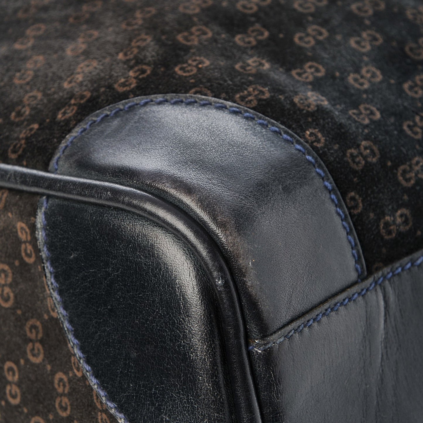 Velvet Mini GG Monogram Boston Duffle Bag Blue