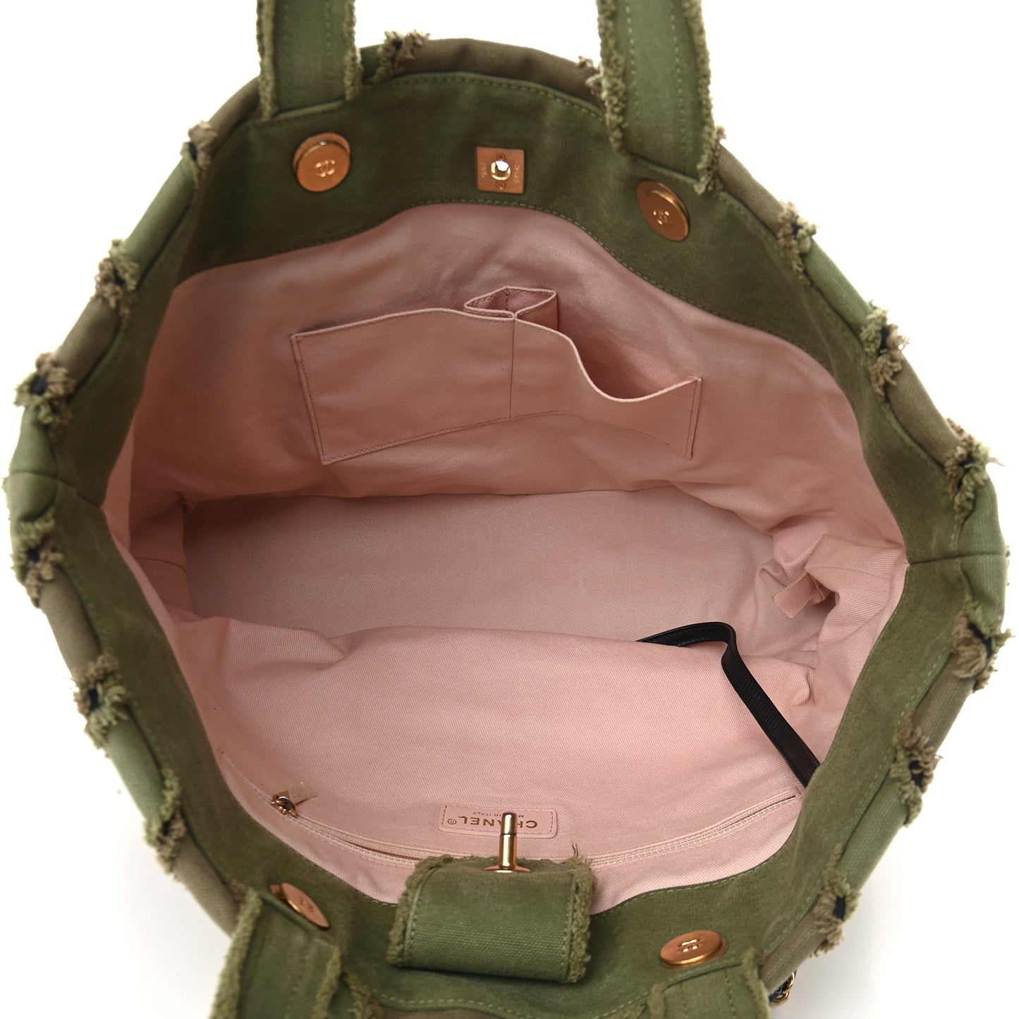 Canvas Chevron Cuba Patchwork Shopper Tote Khaki