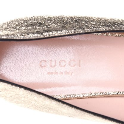 Gucci Galassia GG Marmont Fringe 50mm Loafer Pumps 40 Platino 9 of 11