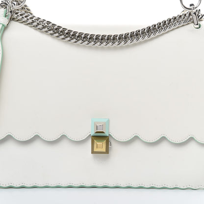 Fendi Vitello Baltico Scalloped Studded Kan I Shoulder Bag Bianco 8 of 14