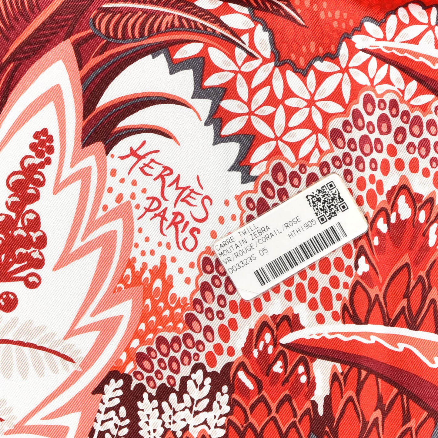 Silk Mountain Zebra Scarf 90 Rouge Corail Rose