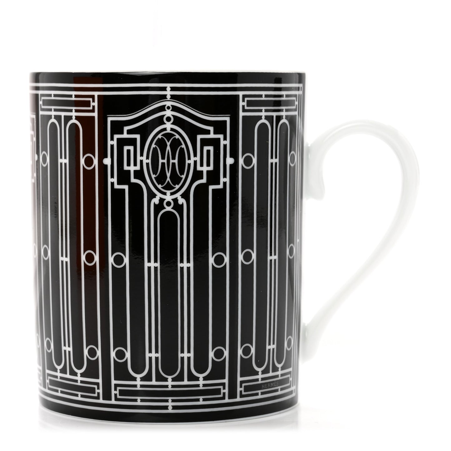 Porcelain H Deco Mug N°2 Black