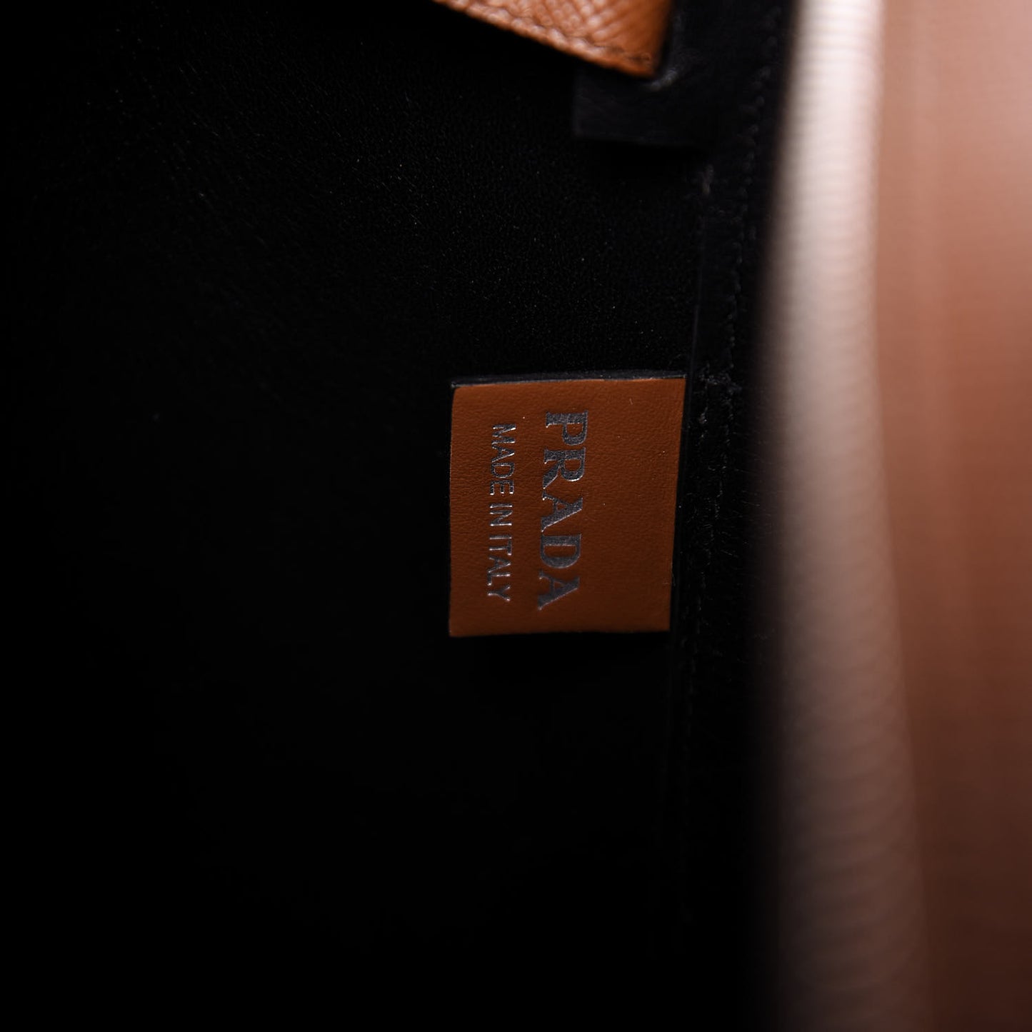 Saffiano Cuir Shopping Tote Cognac Black