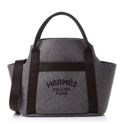Hermes Felt Sac De Pansage Groom Bag Acier 1 of 13