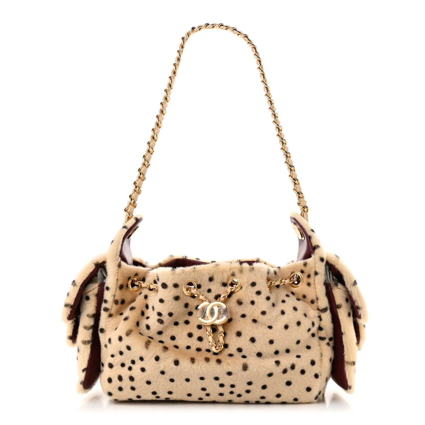 Pony Hair Mini Chanel 25 Handbag Beige Black