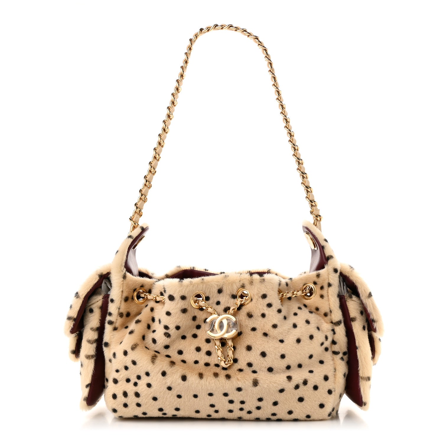 Chanel Pony Hair Mini Chanel 25 Handbag Beige Black 1 of 10