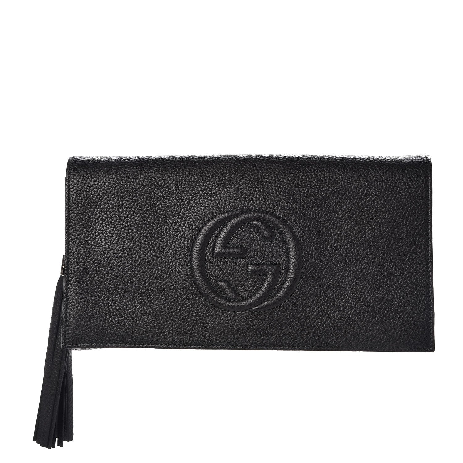 Gucci Pebbled Calfskin Medium Soho Clutch Black 1 of 8