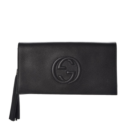 Gucci Pebbled Calfskin Medium Soho Clutch Black 1 of 8