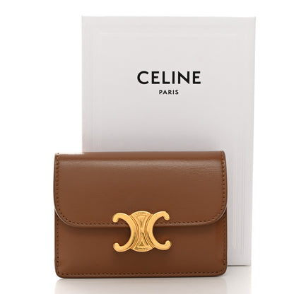 Celine Shiny Calfskin Triomphe Flap Card Holder Bronze 8 of 8