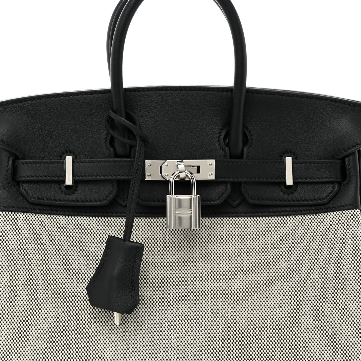 Toile H Swift Birkin 25 Ecru Black