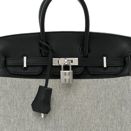 Hermes Toile H Swift Birkin 25 Ecru Black 8 of 11