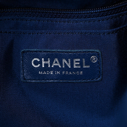 Chanel Lambskin Quilted CC Chain Bucket Drawstring Bag Blue 6 of 10