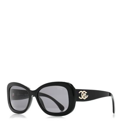 Chanel Acetate Oval CC Sunglasses 5468-B Black 1 of 10